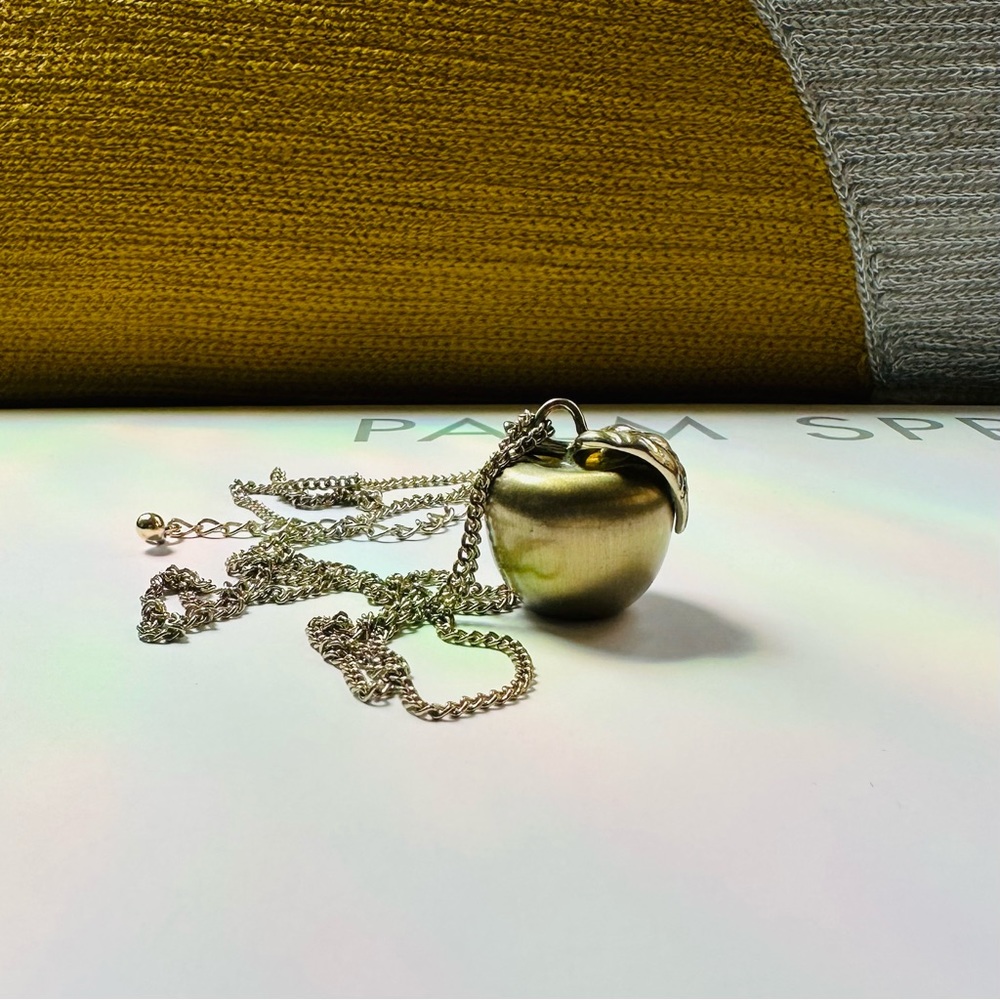 Whimsical Vintage Apple Pendant Necklace